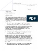 FDA Response To Senator Grassley - 2009