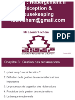 Cours Hebergement Réception Et Housekeeping Chapitre 3 Gestion Des Réclamations