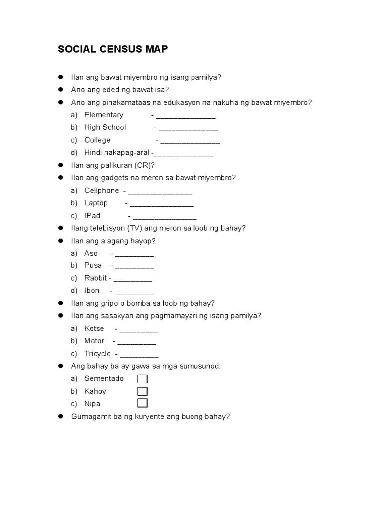 Social Census Mapping Guide | PDF | Computers