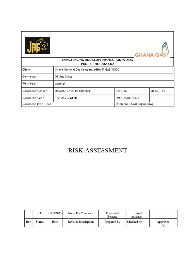 RISK ASSESSMENTSRMS FENCING AND SLOPE PROTECTION WORKS PDF