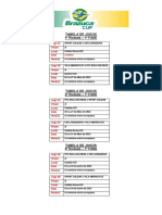 Tabela de Jogos Grupo A