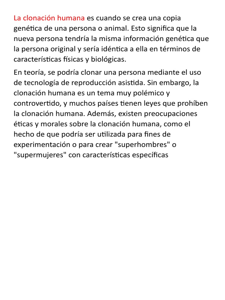 La clonacion humana PDF