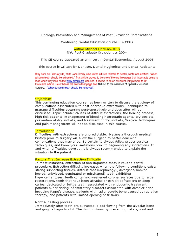 Dry Socket PDF Bleeding Coagulation