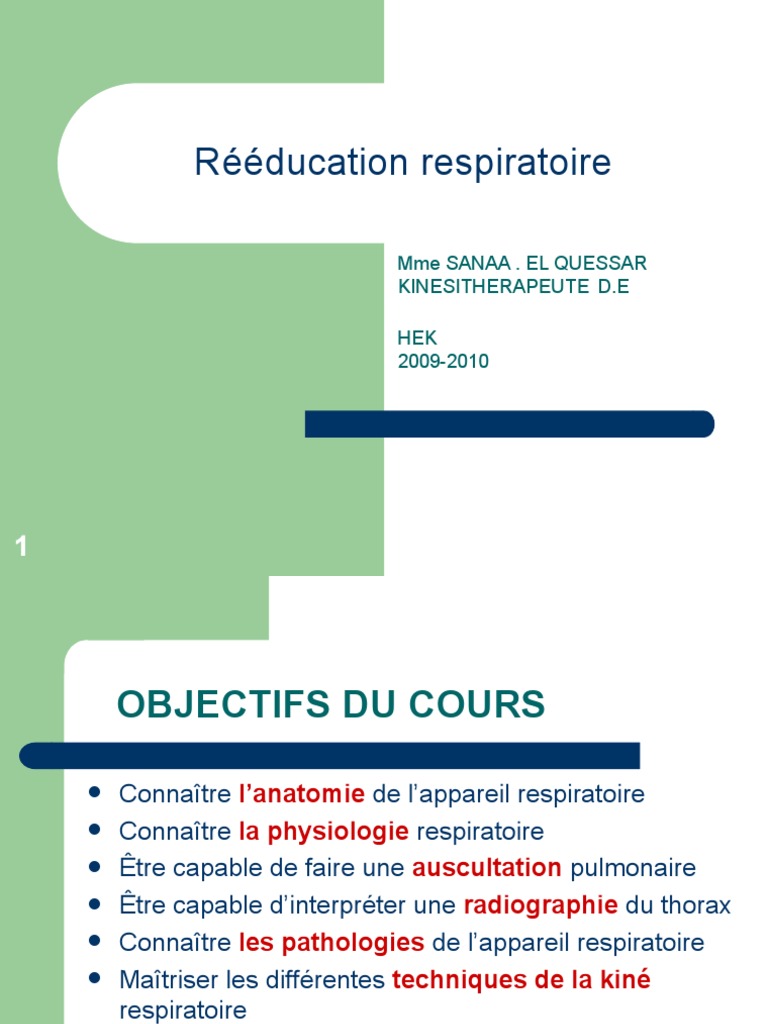 Reeducation Respiratoire 251009 PDF