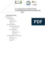 Criterios para La Elaboración Del Informe de Gestión I Momento Pedagógico Año Escolar 2022-2023 en El Nivel de Educación Inicial