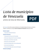 Lista de Municipios de Venezuela