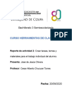 Reporte de actividad 2  Crear tareas, temas y materiales para el trabajo individual del alumno.