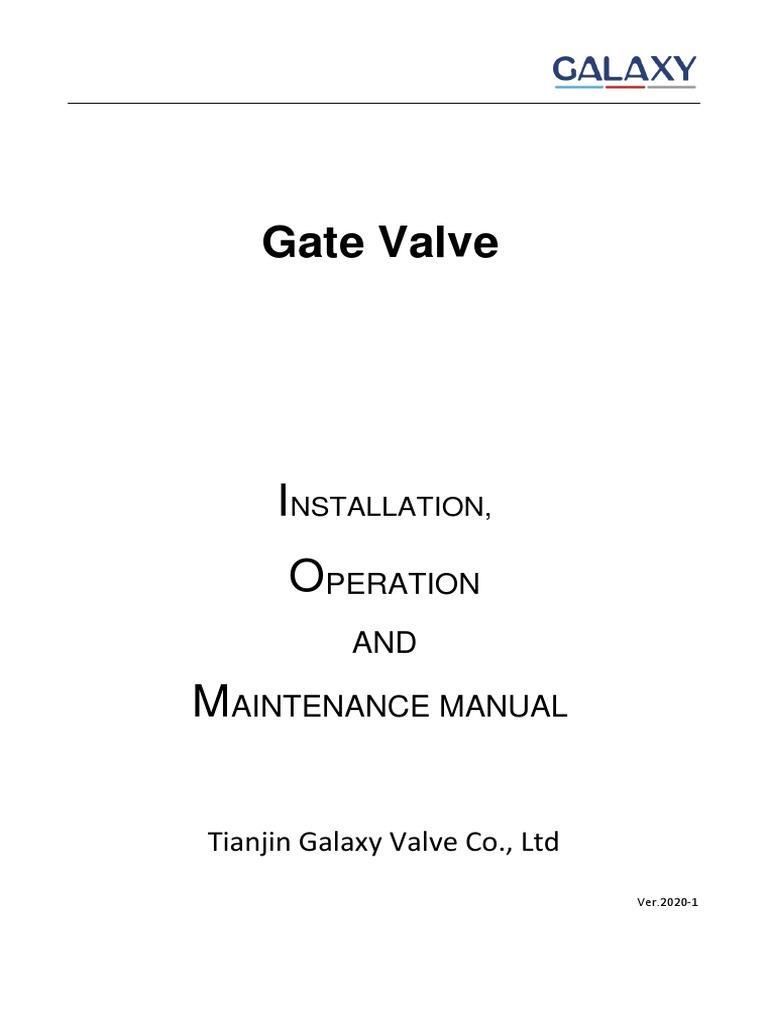 Gate Valve Installation & Maintenance Guide | PDF