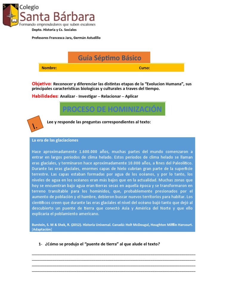 Historia 7 Básico2 Pdf Era De Hielo Ciencias De La Tierra