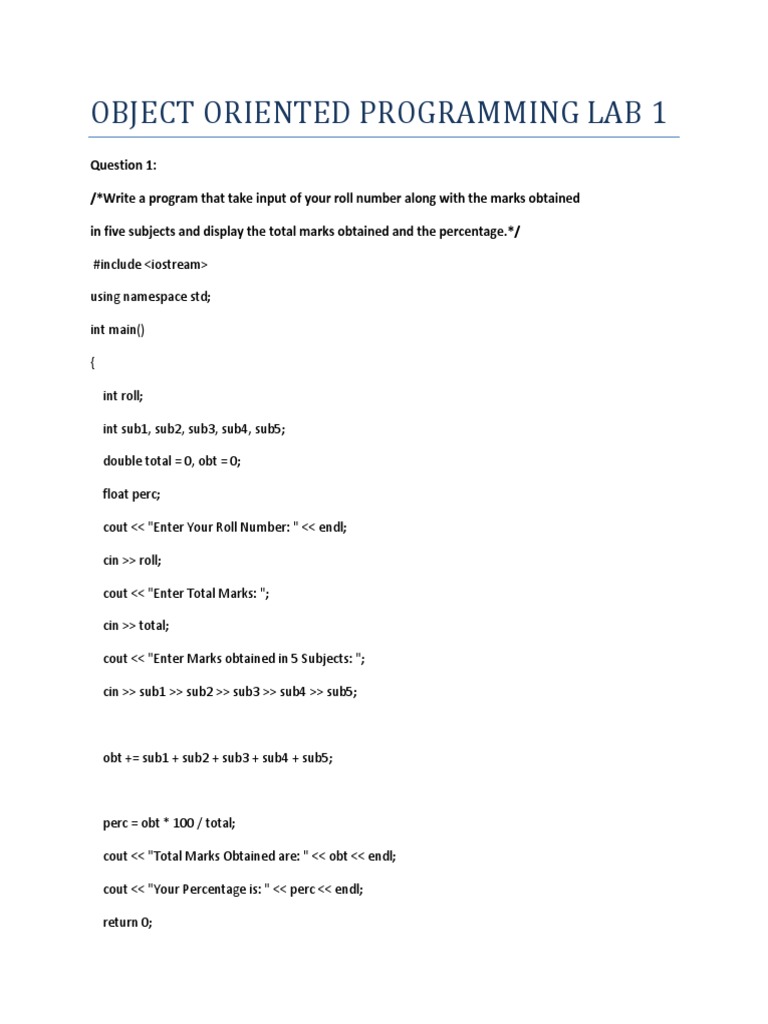OOP Lab 1 DT-45 | PDF