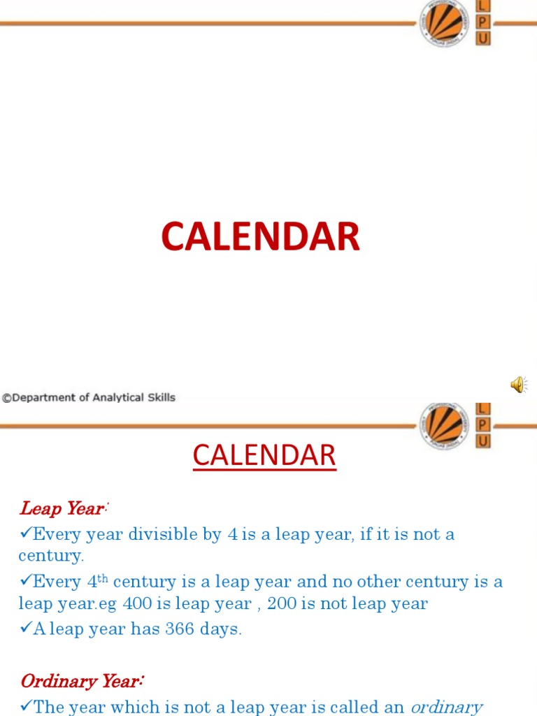 1 Calendar PDF Calendar Units Of Measurement