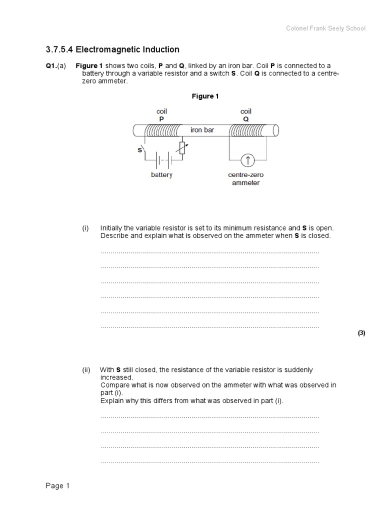 3 7 5 4-Electromagnetic-Induction | PDF | Inductor | Electromagnetic ...