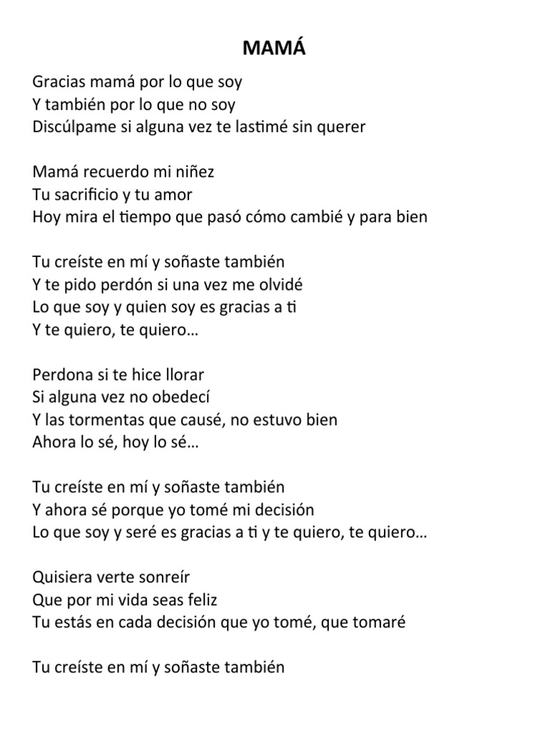 Perdón y gratitud a mamá | PDF