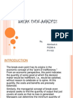 Break Even-Analysis: By, Abhilash.k Pgdm-A P11103