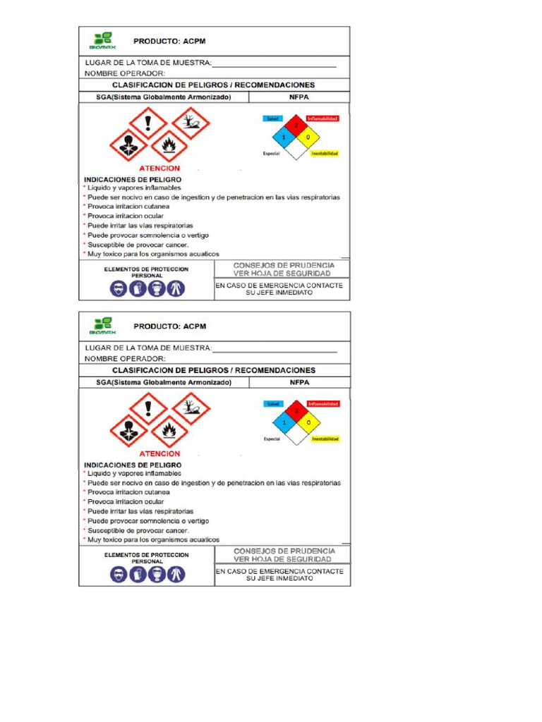 Rotulo Sga Acpm | PDF