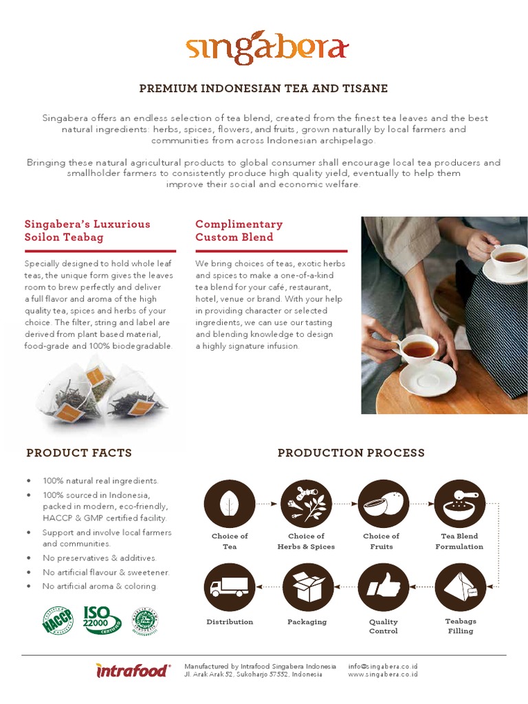 Singabera Premium Tea Product Sheet B2B EN | PDF