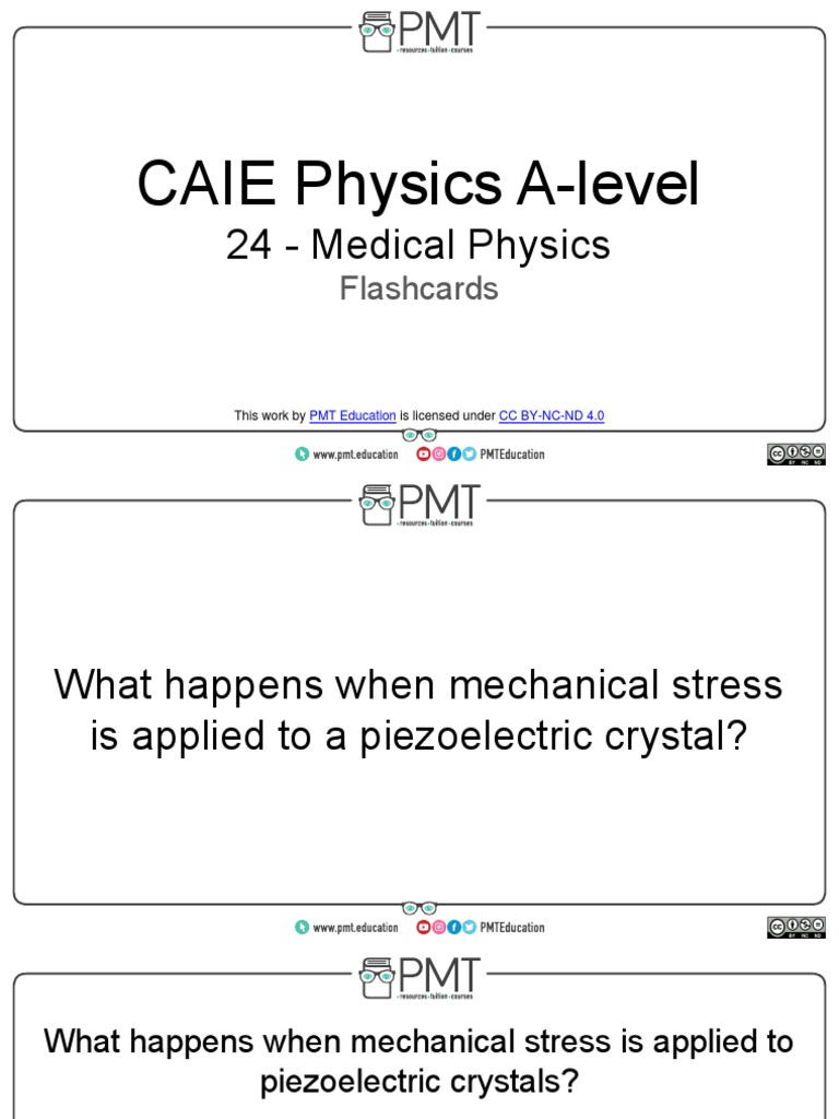 Flashcards topic 24 medical physics caie physics a level pdf