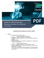 Manual Prova On Line: Tribunal Regional Do Trabalho DA 11 REG