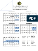 Academic Calendar Sept 2011 - Jan 2012