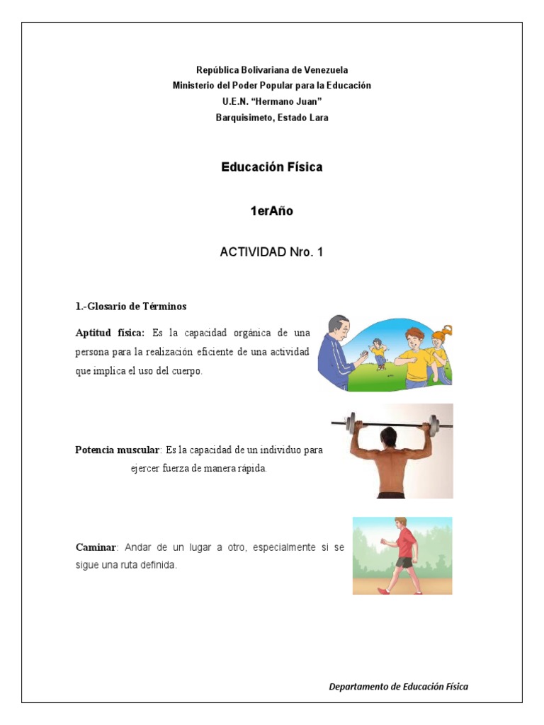 Educación Fisica 1er Año Pdf Ejercicio Aerobico Legumbres