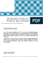 Definitions - Public Relations