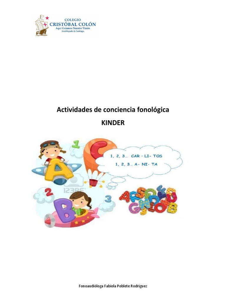 Actividades de Conciencia Fonológica KINDER | PDF | Sílaba ...