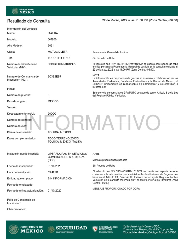 Carta no robo dm200 alejandro pdf veh culo de motor veh culos