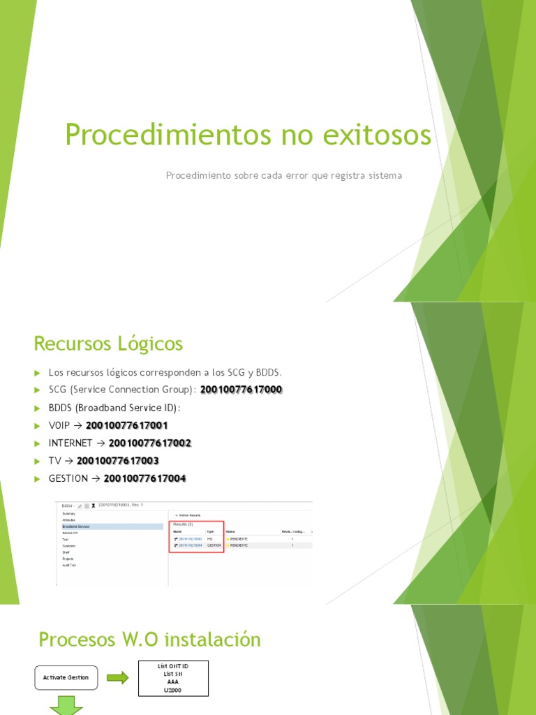 Procedimientos errores sistema | PDF | Telecomunicaciones | Redes de ...