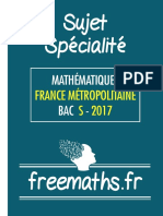 Bac S Mathematiques France Metropolitaine 2017 Specialite Sujet