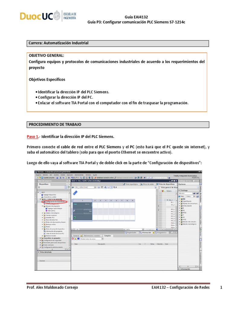 Configurar comunicación PLC Siemens S7-1214c | PDF | Protocolos de ...