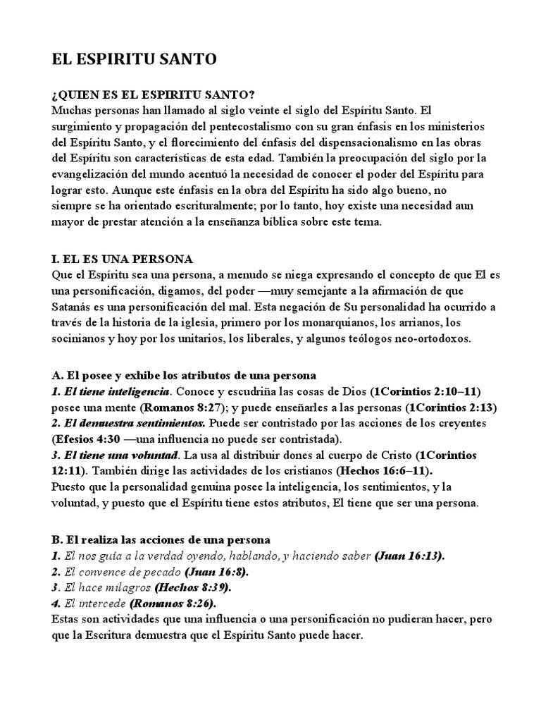 EL ESPIRITU SANTO (Fragueiro) | PDF | espíritu Santo | Dios