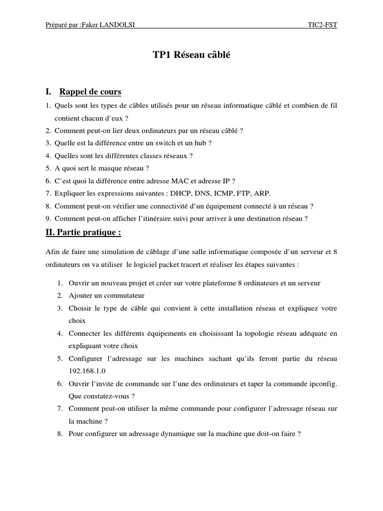 Introduction au Réseau Câblé | PDF | Technologie et ingénierie