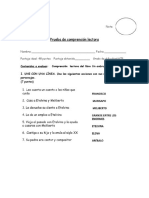 Escuela Rural Pucoihue - Prueba comprensión lectora Un embrujo de cinco siglos