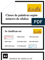 Clases de Palabras Según Número de Sílabas