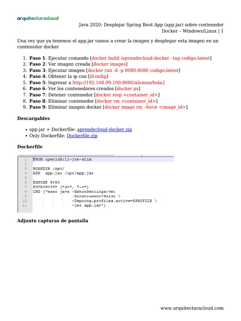 Despliega Spring Boot en Docker | PDF