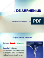 Teoria de Arrhenius Eletrólitos e Não Eletrolitos e Condução de Corrente Elétrica 2013