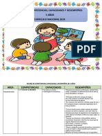 Matriz de Competencias Capacidades Desempeños 5 Años