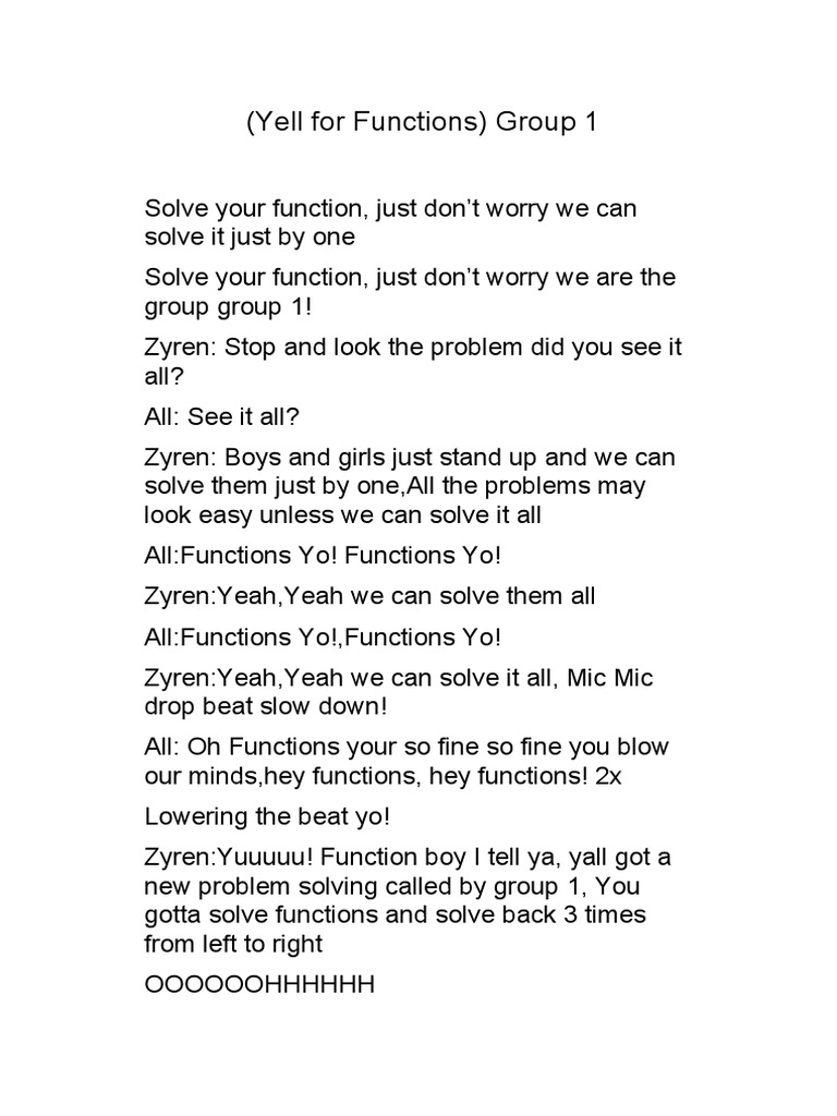 Yell For Functions | PDF