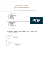 Taller 7. AROMÁTICOS-Ejercicios de Reacciones y Mecanismos