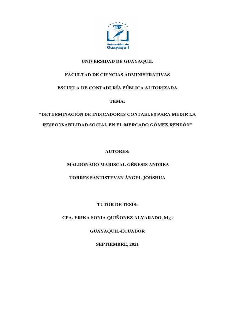 Tesis Ejemplo Tutora Quiñonez | PDF | Contador | Teneduría de libros