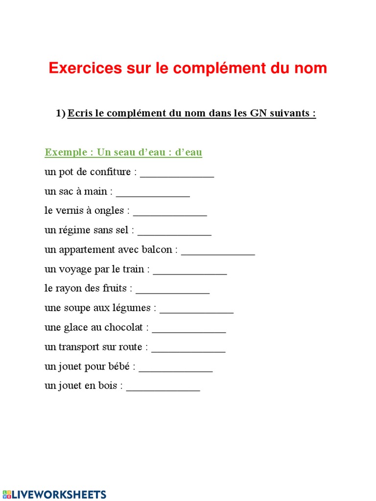 Francais Le Complement | PDF | Jeux et activités