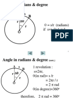 R R S A B: Angle in Radians & Degree