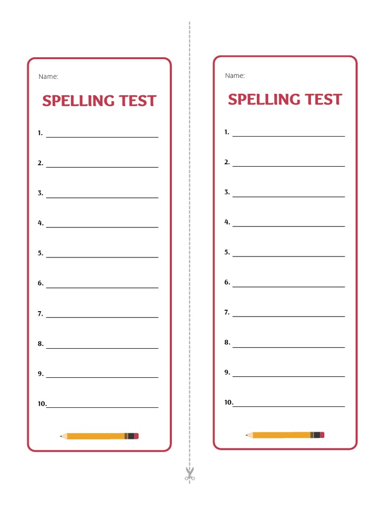 Spelling Test PDF
