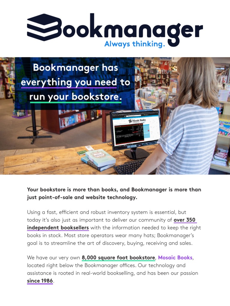 Bookmanager Brochure 2018 Pdf Point Of Sale Online Shopping