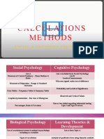 CALCULATIONS AND METHODS IN SOCIAL, COGNITIVE AND BIOLOGICAL PSYCHOLOGY