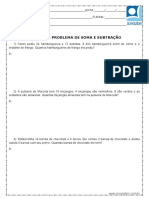 Atividade de Matematica Situacoes Problema de Soma e Subtracao 3 Ano e 4 Ano