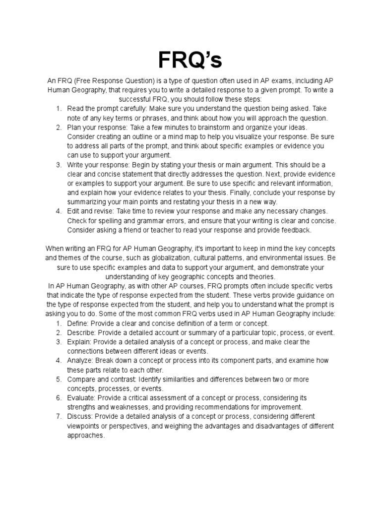 FRQ's | PDF
