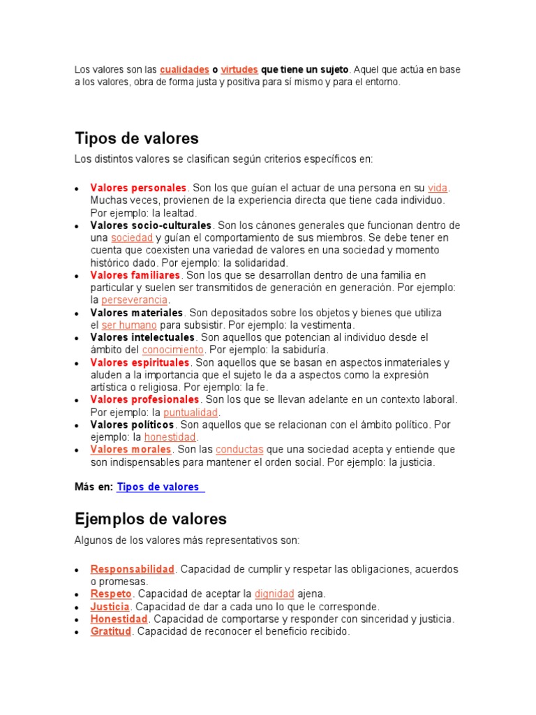 Los Valores | PDF | Crecimiento personal y profesional