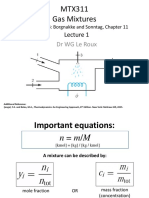 Gas Mixtures, Lecture 1