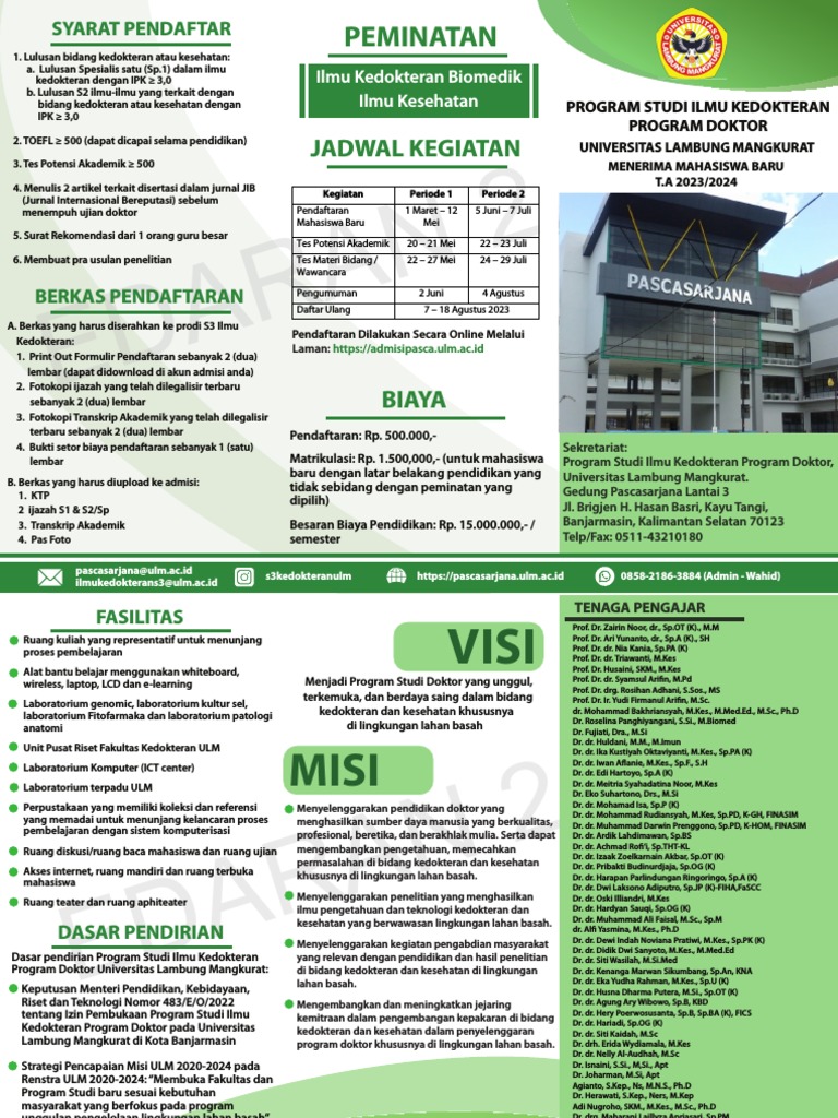 Brosur S3 Prodi Ilmu Kedokteran Program Doktor ULM TA 2023-2024 (EDARAN ...